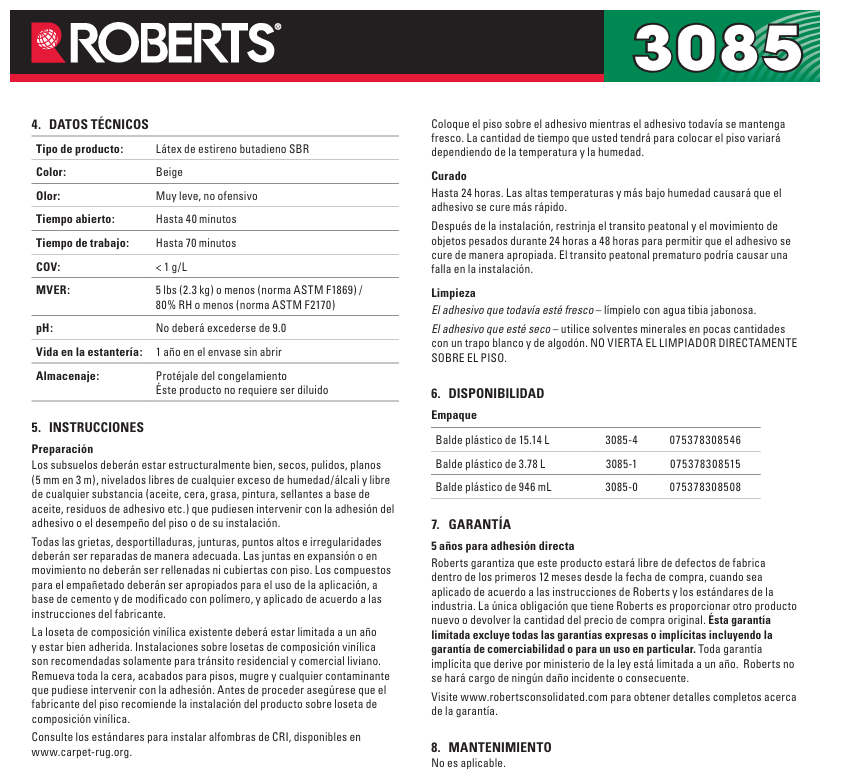 Pegamento 3085 ROBERTS - Imagen 3